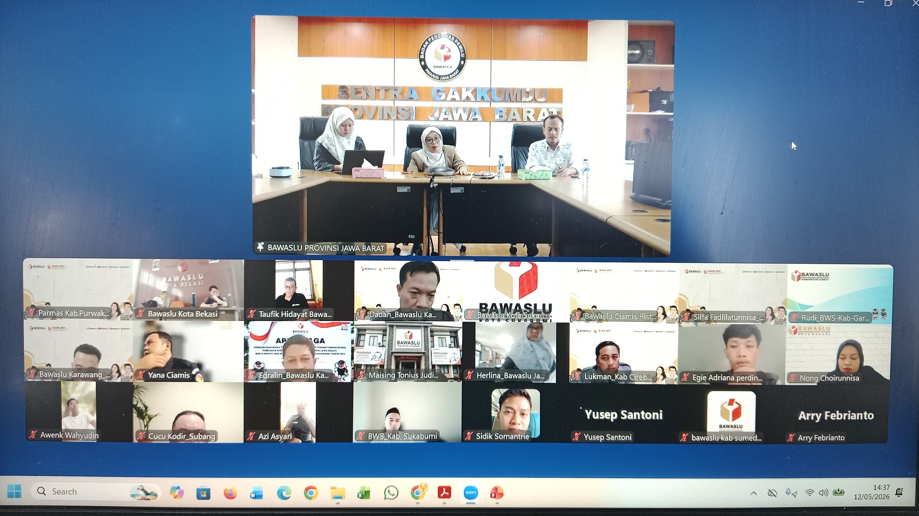 Screen Capture Zoom Meeting Rakor ToT P2P Jawa Barat