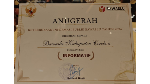 Anugerah Kategori Informatif Bawaslu Cirebon