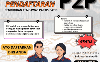 Flayer publikasi pendaftaran P2P Bawaslu Kabupaten Cirebo